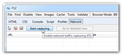 ie network start capturing