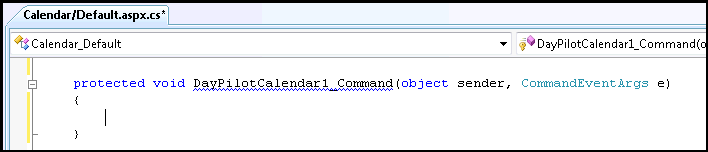calendar event handler code